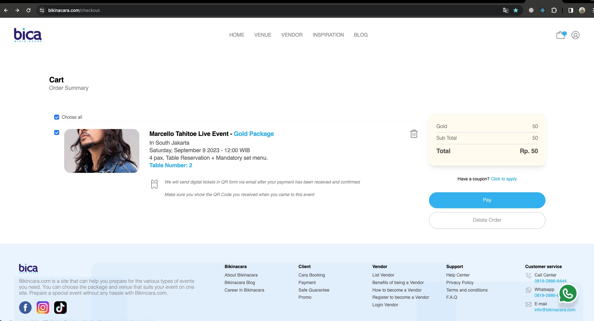 Bikinacara (All-in-One Online Event & Party Planner Platform)